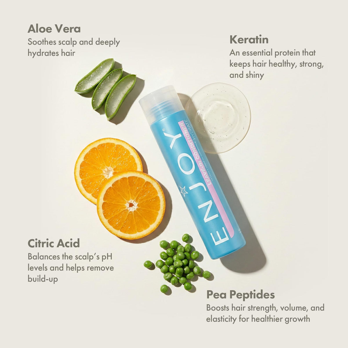 Enjoy leave-in applied to wet hair mid-detangle, demonstrates easier comb-through benefit