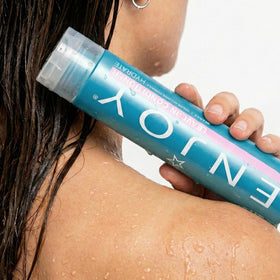 Enjoy leave-in styled curly hair after use, illustrates reduced frizz and enhanced definition