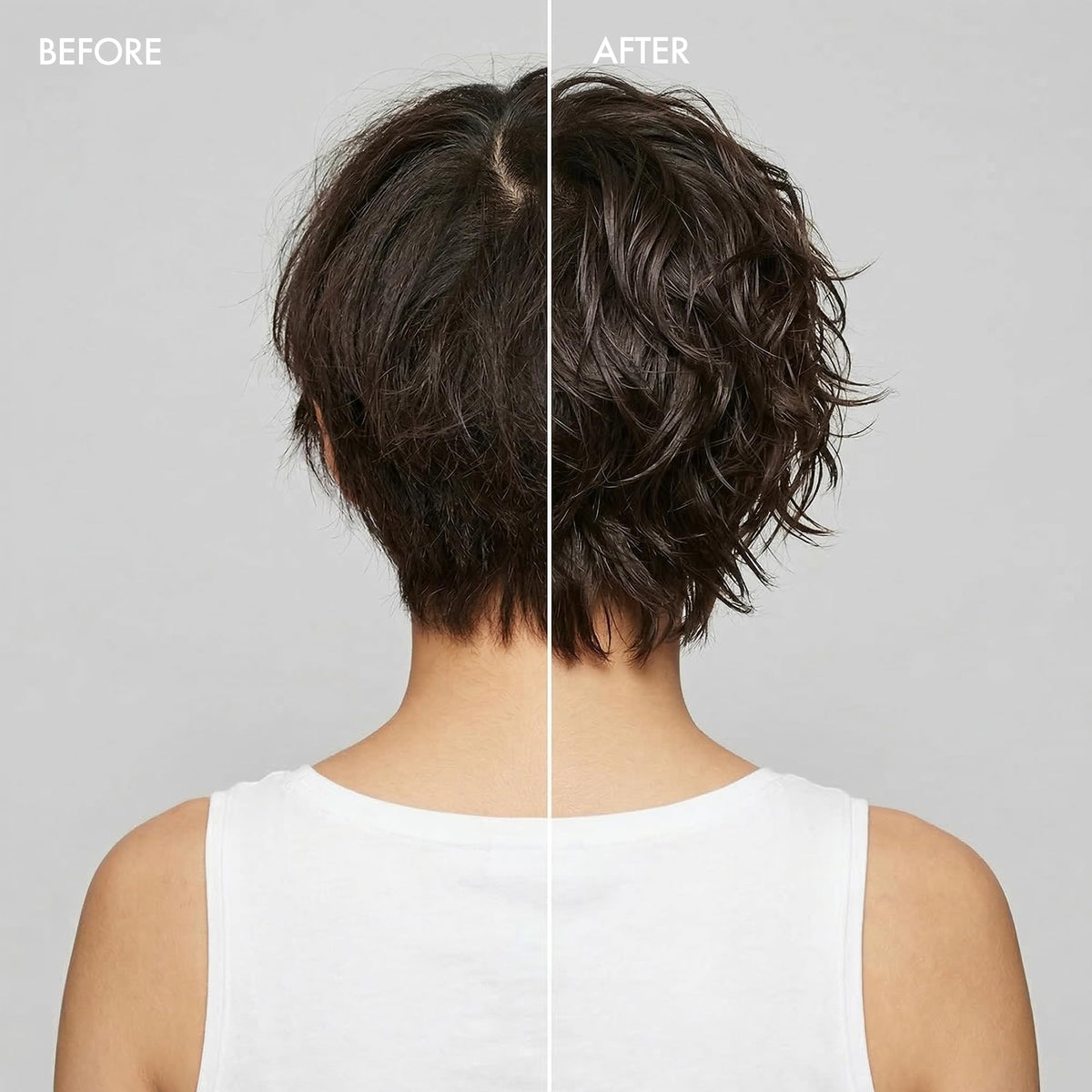 Enjoy molding paste before and after hair transformation with added shine