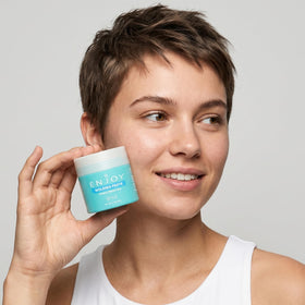 Enjoy molding paste styled person in mirror demonstrating versatile finish