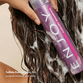 Enjoy pump dispensing silky texture for easy application and detangling