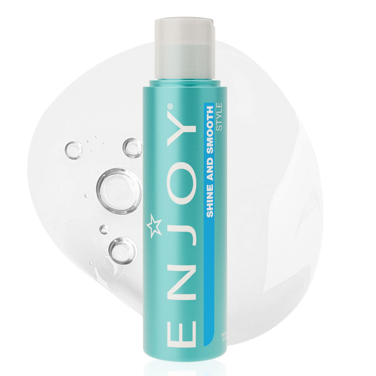 Enjoy bottle front view showing label and compact size for travel