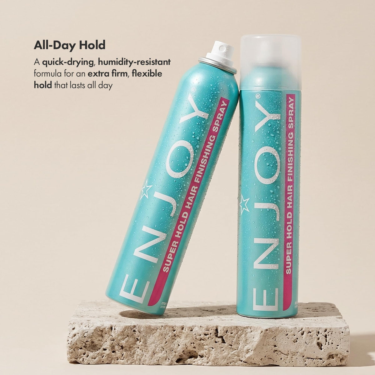 Enjoy spray nozzle action demonstrating even quick-dry application benefit