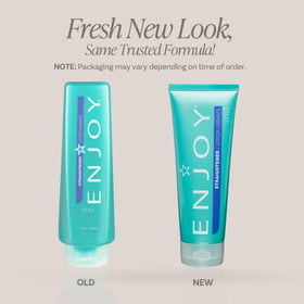 Enjoy straightener open tub close-up of smooth cream texture for easy application