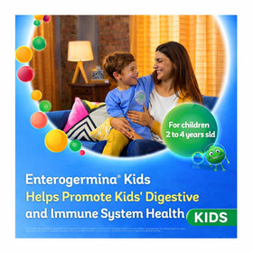 EnterogerminaKids pack in a travel bag suggesting convenience on the go
