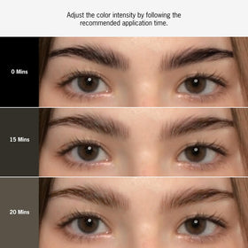 ENTROPY MAKE UP model wearing ash brown brows in soft daylight