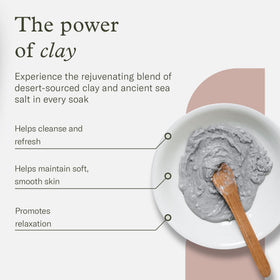 Enviromedica clay dissolving in bathtub demonstrating easy-mix soak convenience