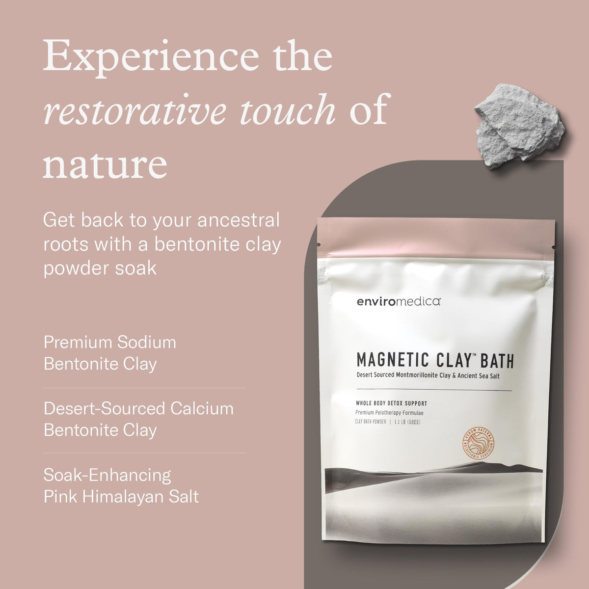 Enviromedica facial clay mask application illustrating smooth spreadable formula benefit