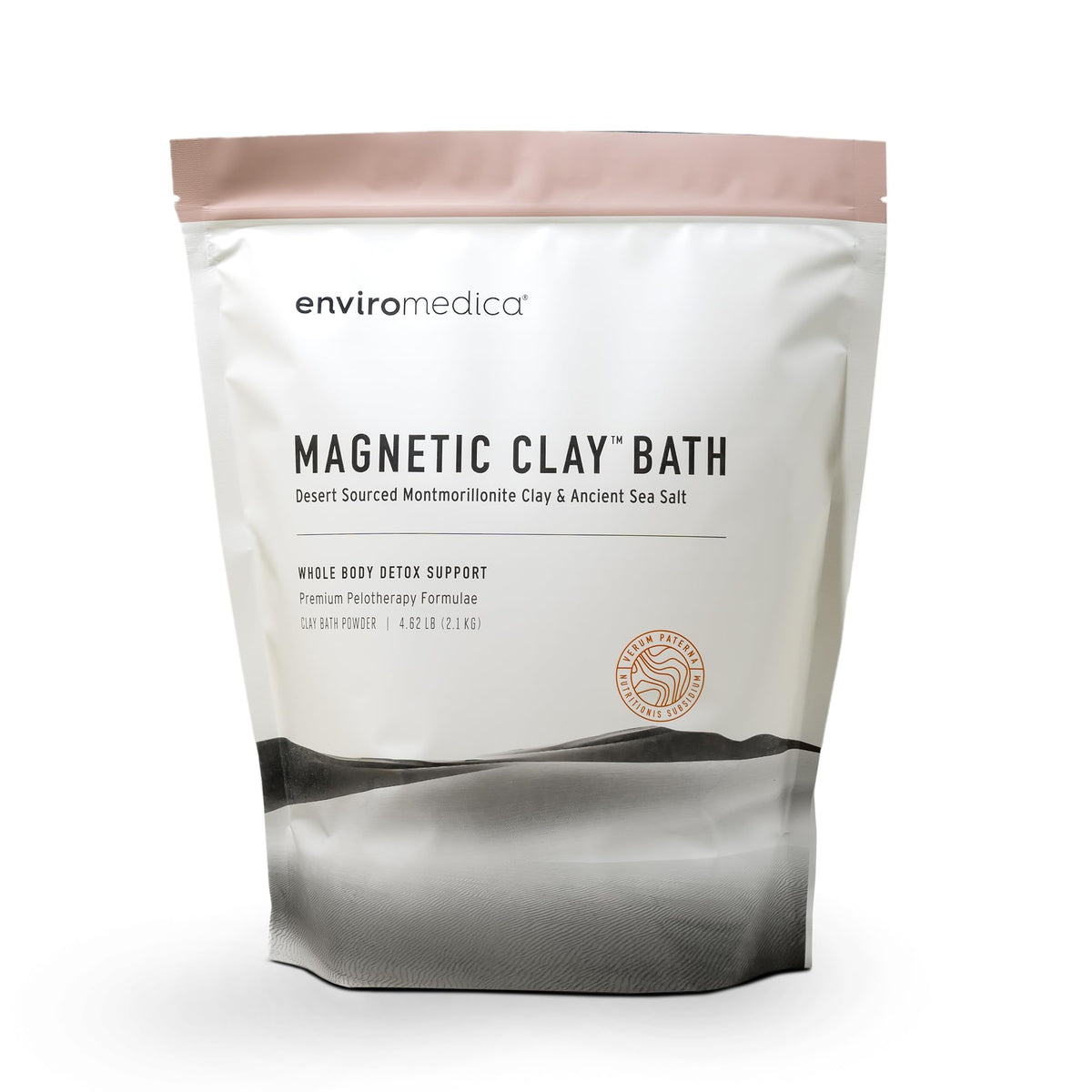 Enviromedica front packaging showing 500g clay bath for easy identification and storage