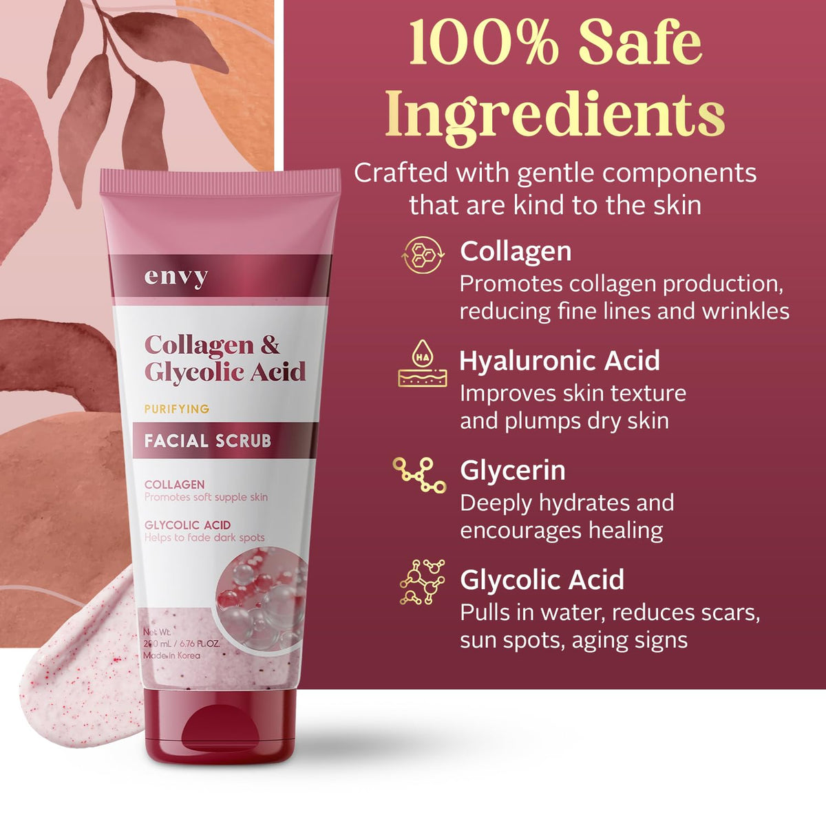 Envy product label showing ingredients and clean-beauty benefits