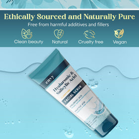 Envy ingredient label close-up showing hyaluronic and salicylic acids