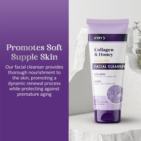 Envy pump dispensing cleanser texture close-up highlighting hydrating formula benefit