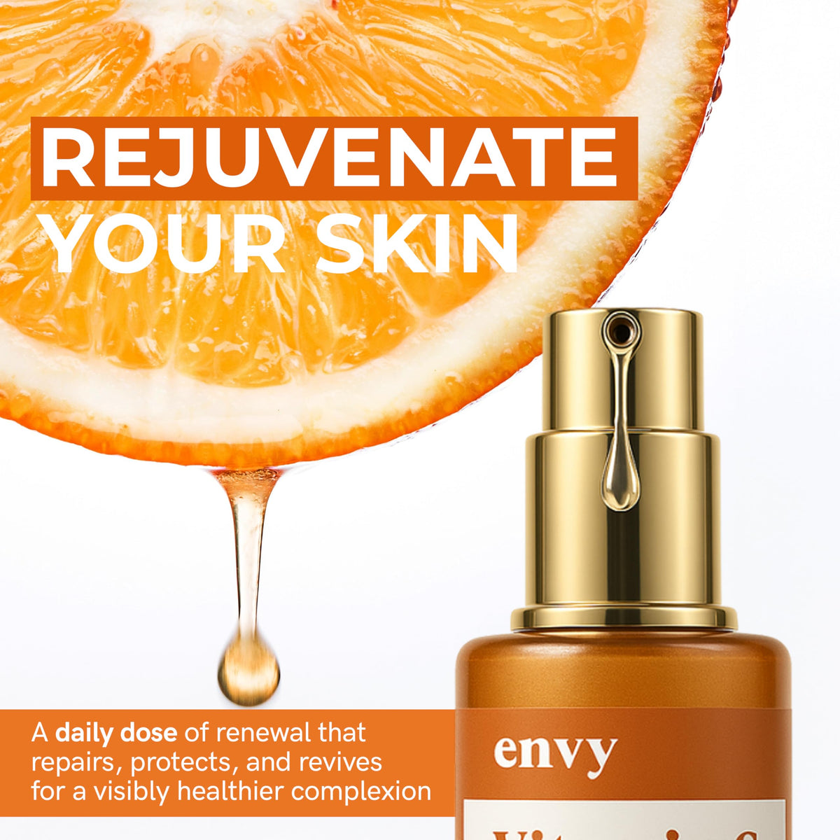 Envy dropper releasing serum showing smooth texture and fast absorption benefit