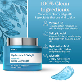 Envy tube label detail showing active ingredients and clean-beauty benefit