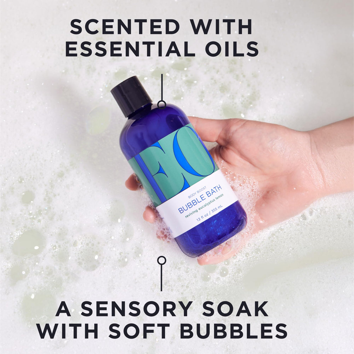 EO close-up of rich bubble lather demonstrating luxurious foam