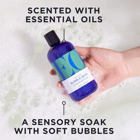 EO close-up of rich bubble lather demonstrating luxurious foam