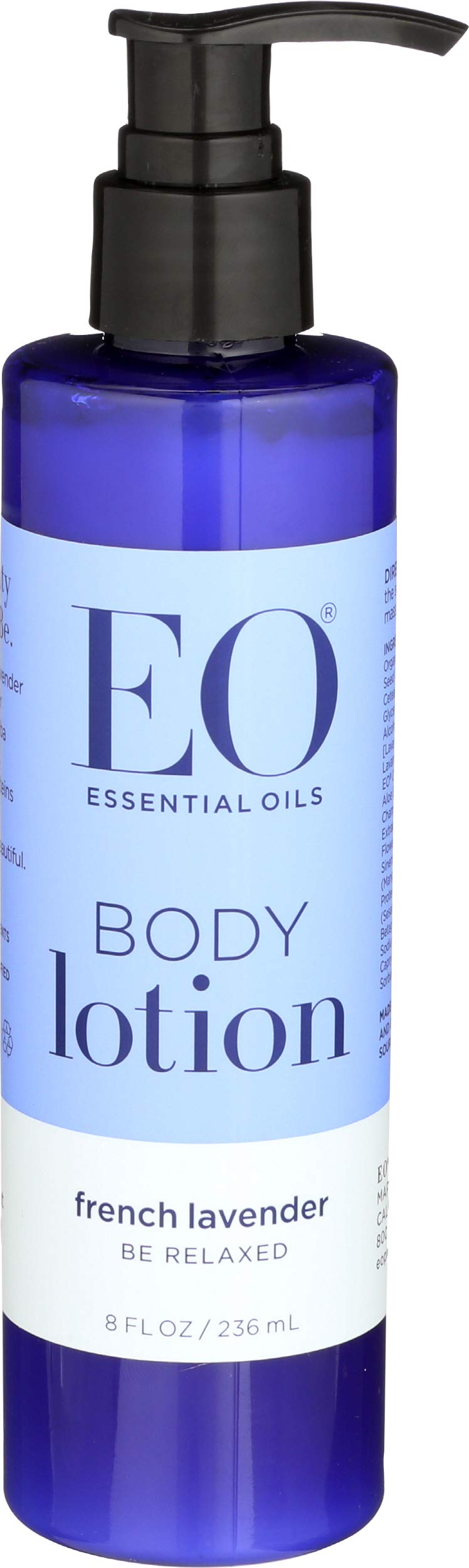 EO bottle front view showing French Lavender label and soothing finish