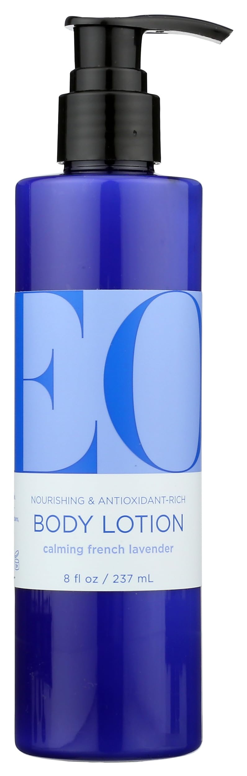 EO front bottle of French Lavender lotion showing label and size, promotes gentle hydration