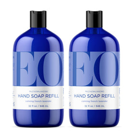 EO front packaging showing two 32 ounce refill bottles and product benefits