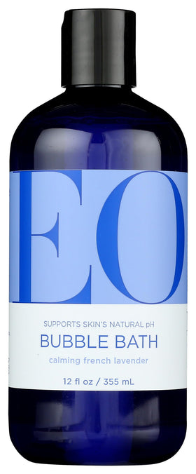 EO front packaging showing product and calming lavender scent benefit
