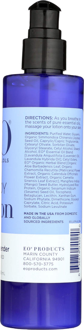 EO bottle beside hand for scale showing travel-friendly size