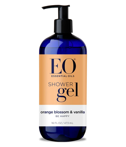 EO front bottle showing orange blossom vanilla scent and easy-grip design