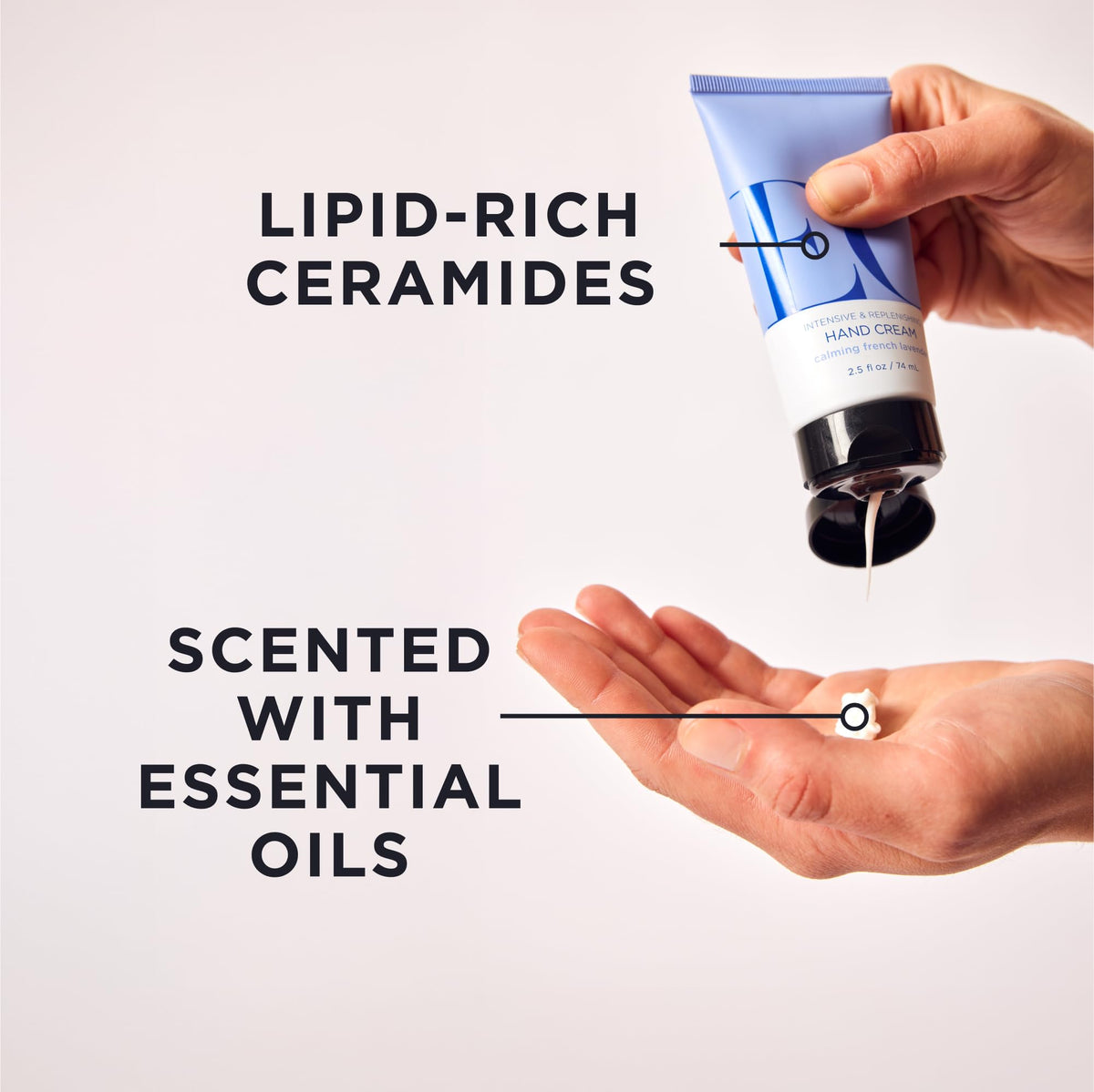 EO cream texture close-up highlighting smooth spreadability and deep hydration