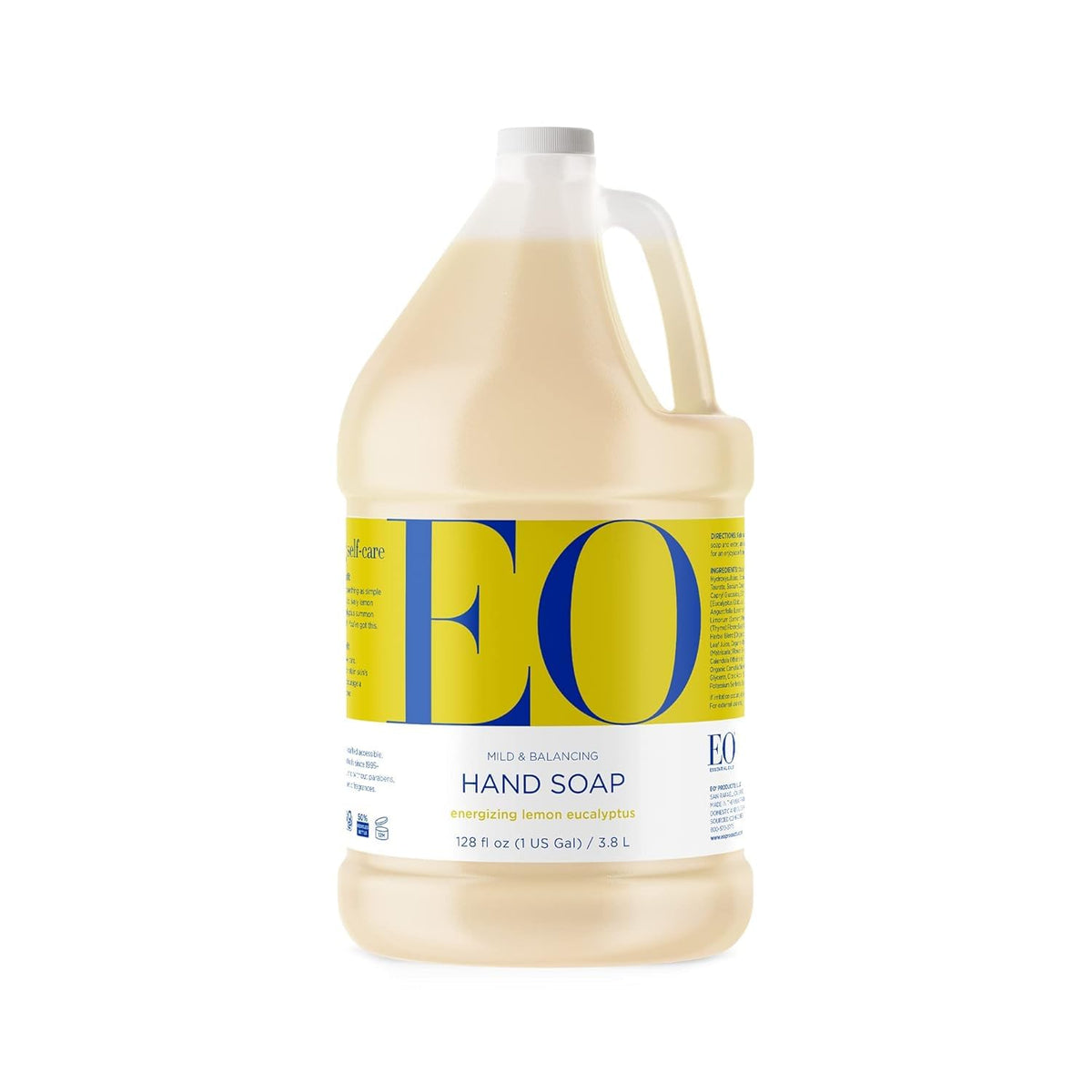EO front view of one-gallon refill bottle showing packaging and scent