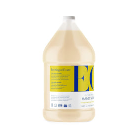 EO close-up of product label highlighting lemon eucalyptus scent and ingredients