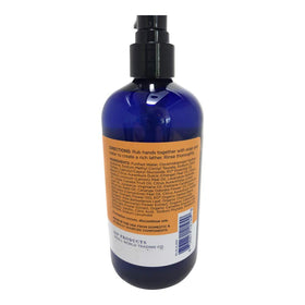 EO foamy lather texture on palm demonstrating gentle cleansing action