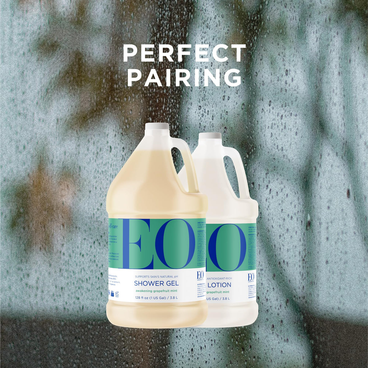 EO lifestyle shower scene with bottle for an invigorating bathroom routine