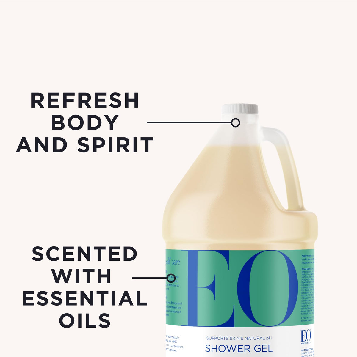 EO gel lather close-up showing creamy foam and moisturizing texture