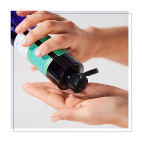EO gel pouring from pump showing smooth texture and easy dosing