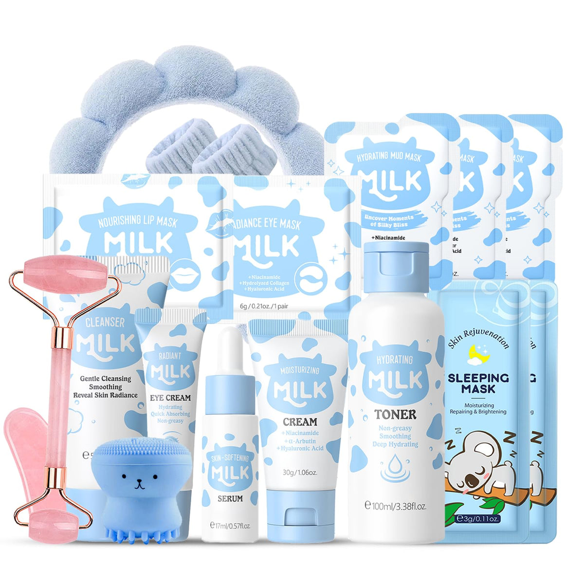 EONFAVE front packaging showing full milk skincare set for gifting