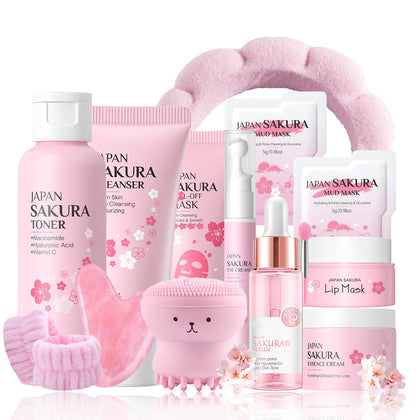 EONFAVE box front view showing the full sakura gift set benefit-ready