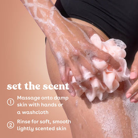 eos creamy gel texture on hand demonstrating rich lather and hydration