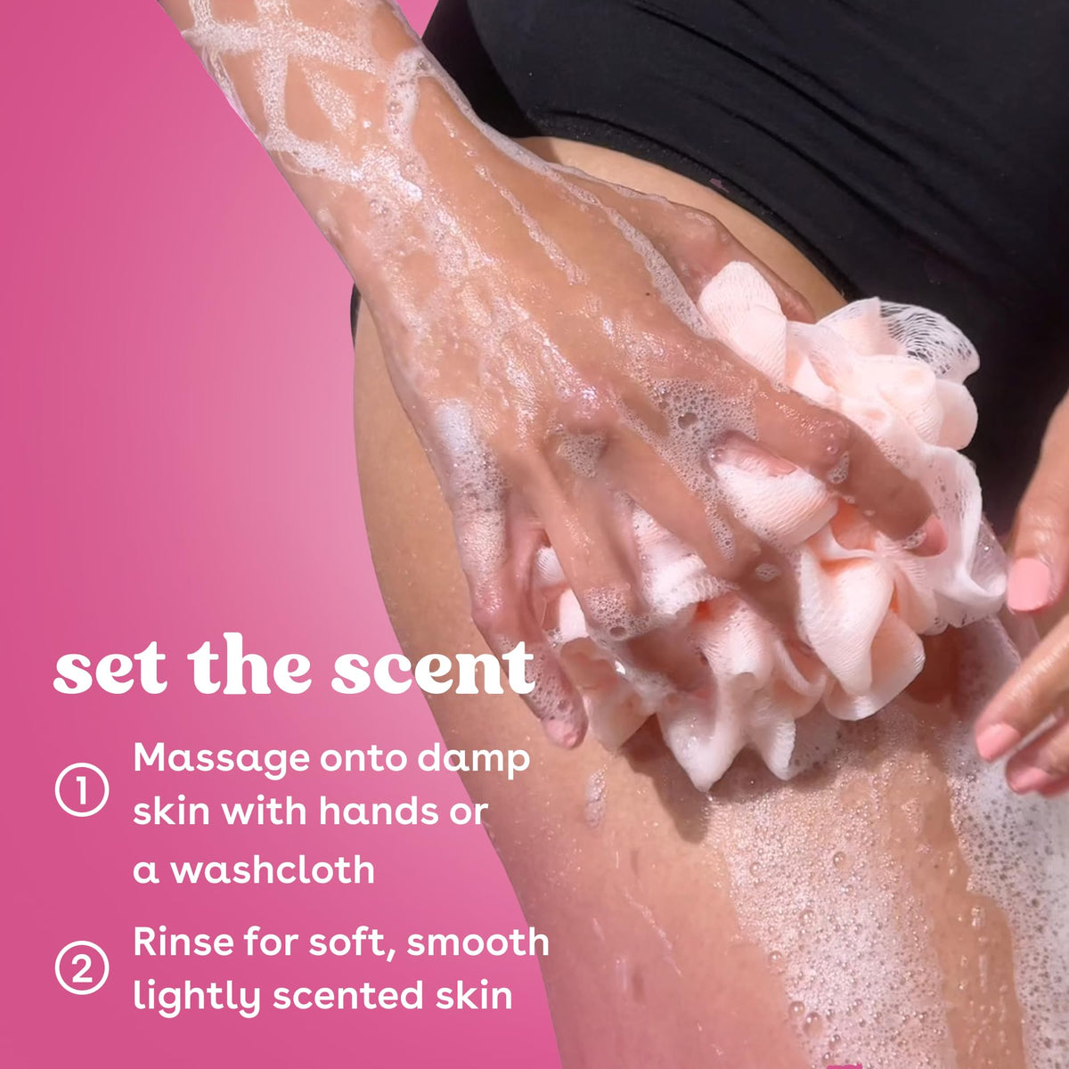 creamy foam texture from eos body wash demonstrating rich lather and hydration
