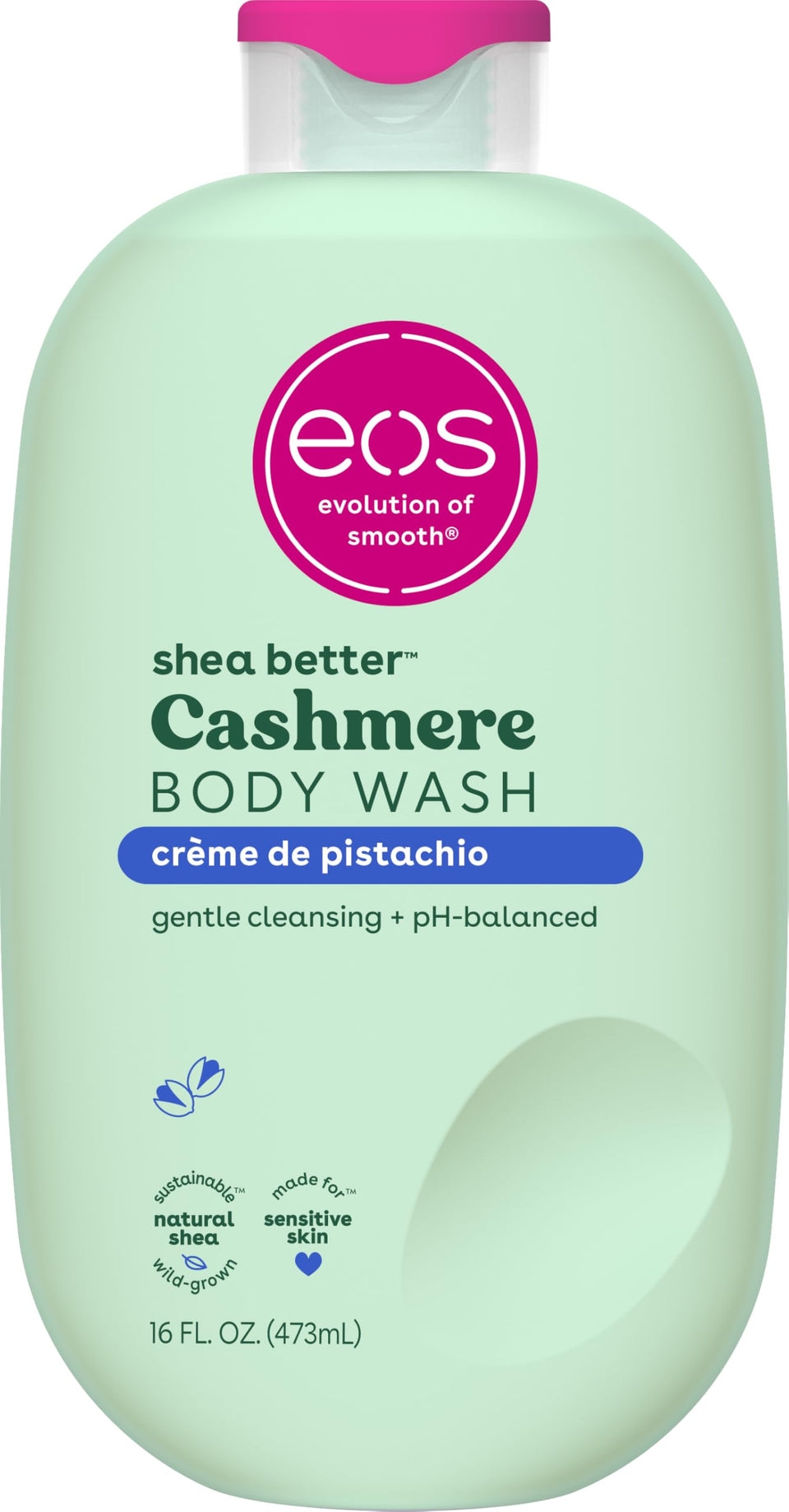 eos front bottle showing label and creamy pistachio scent, inviting hydration