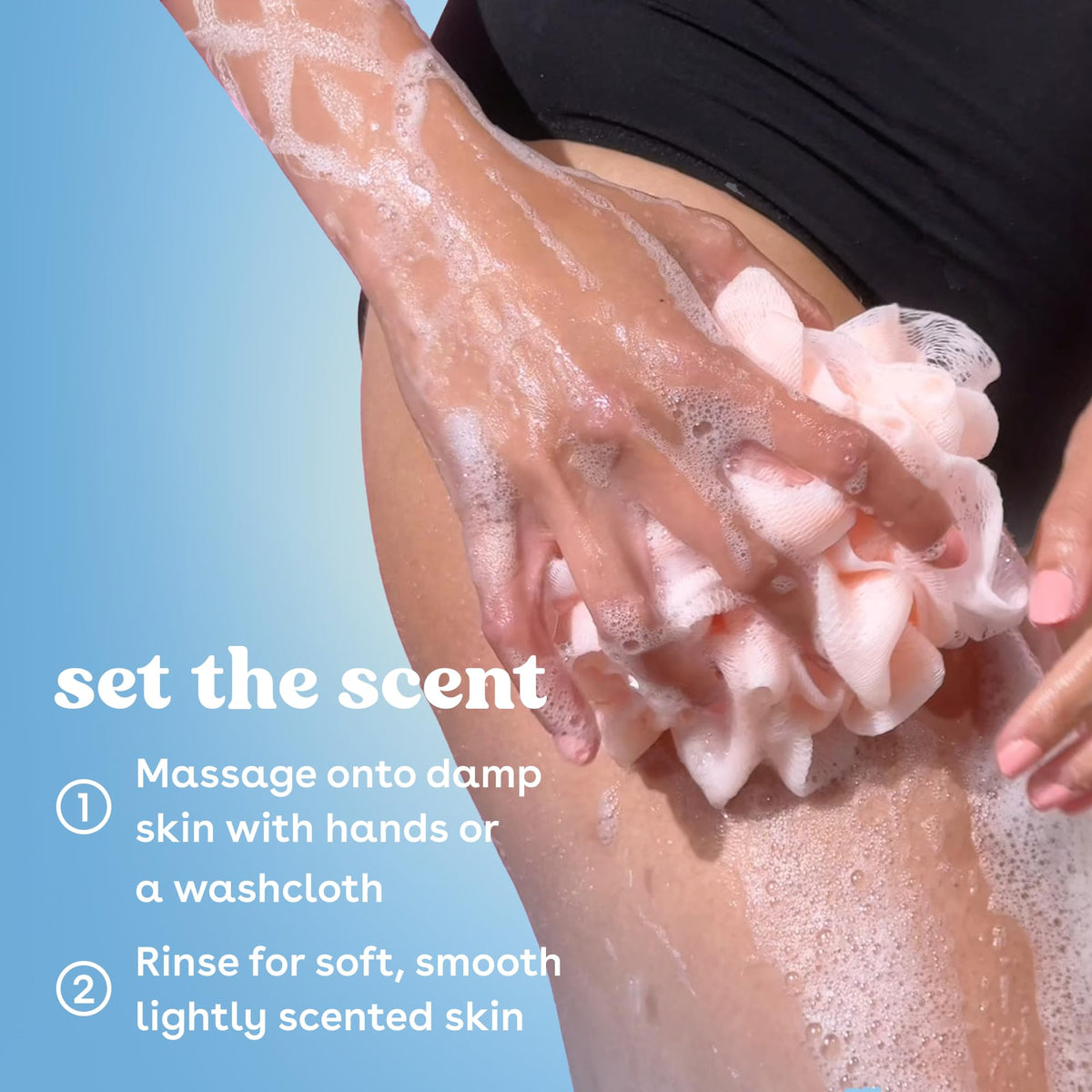 eos creamy lather close-up demonstrating rich foam and moisturizing feel