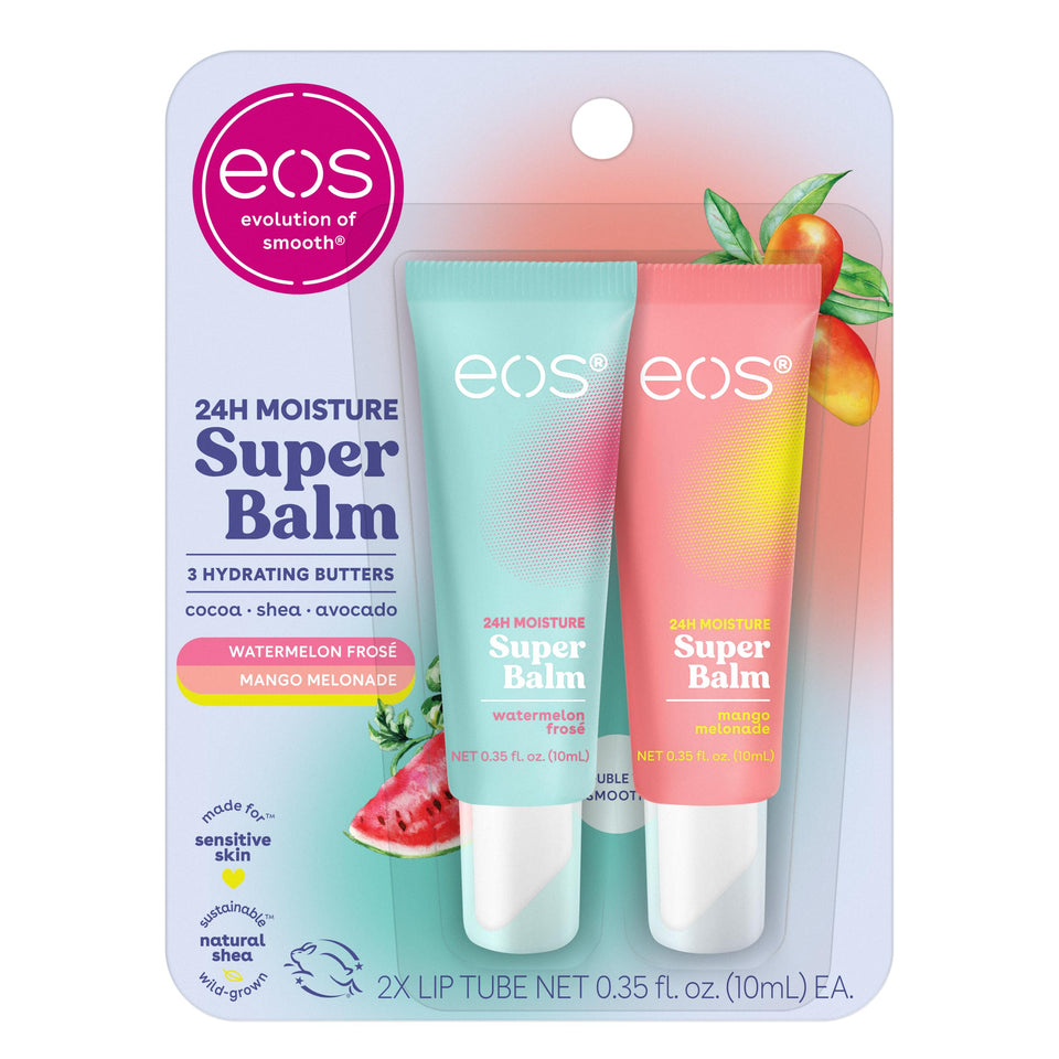 eos front packaging showing both Watermelon Frosé and Mango Melonade, highlighting dual-flavor value