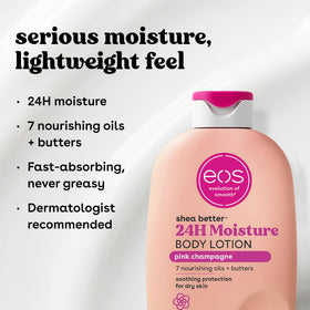 eos lotion applied on arm demonstrating smooth non-greasy finish