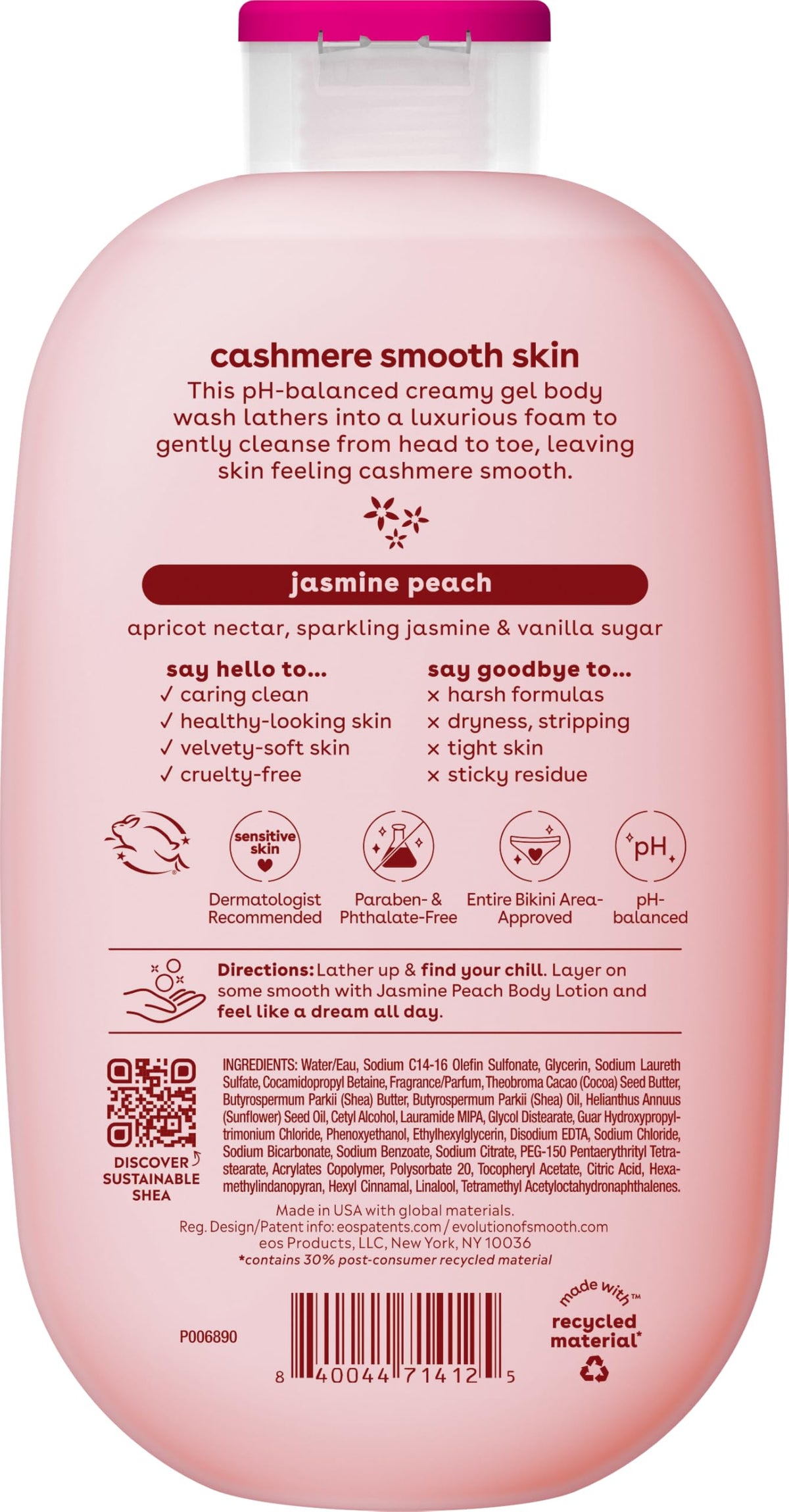 eos in shower lifestyle scene shows layering routine and scent benefit