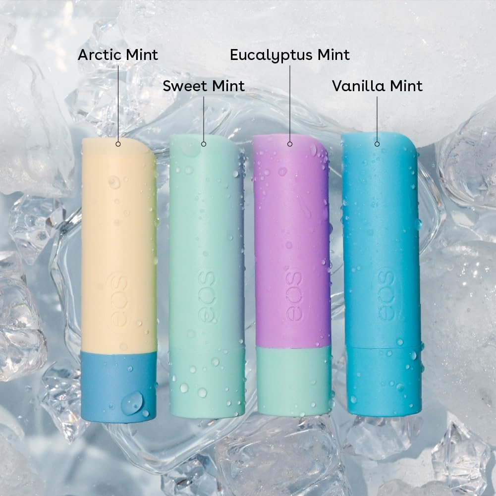 eos Artic Mint single tube close-up highlighting cooling finish and hydration