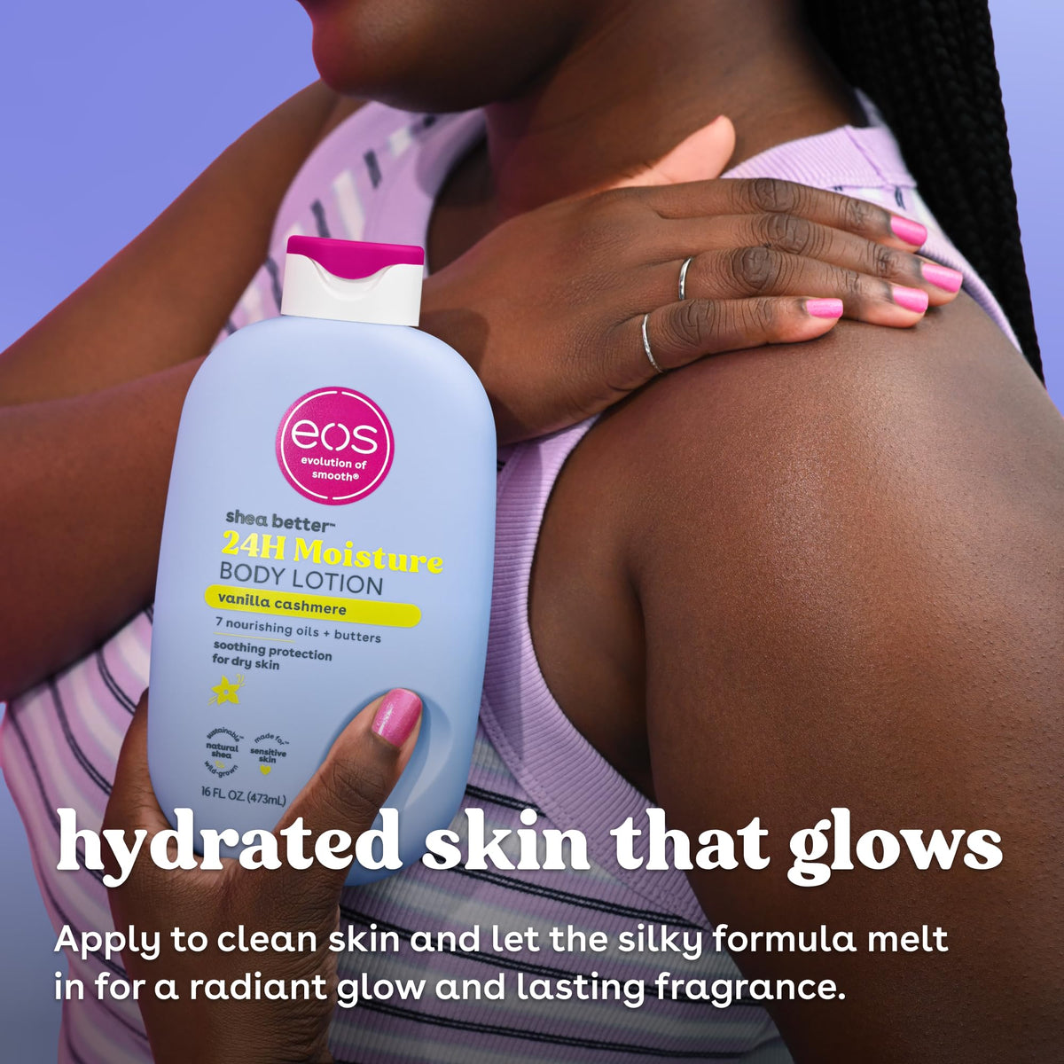 eos close-up of shea butter element conveying deep nourishing benefit