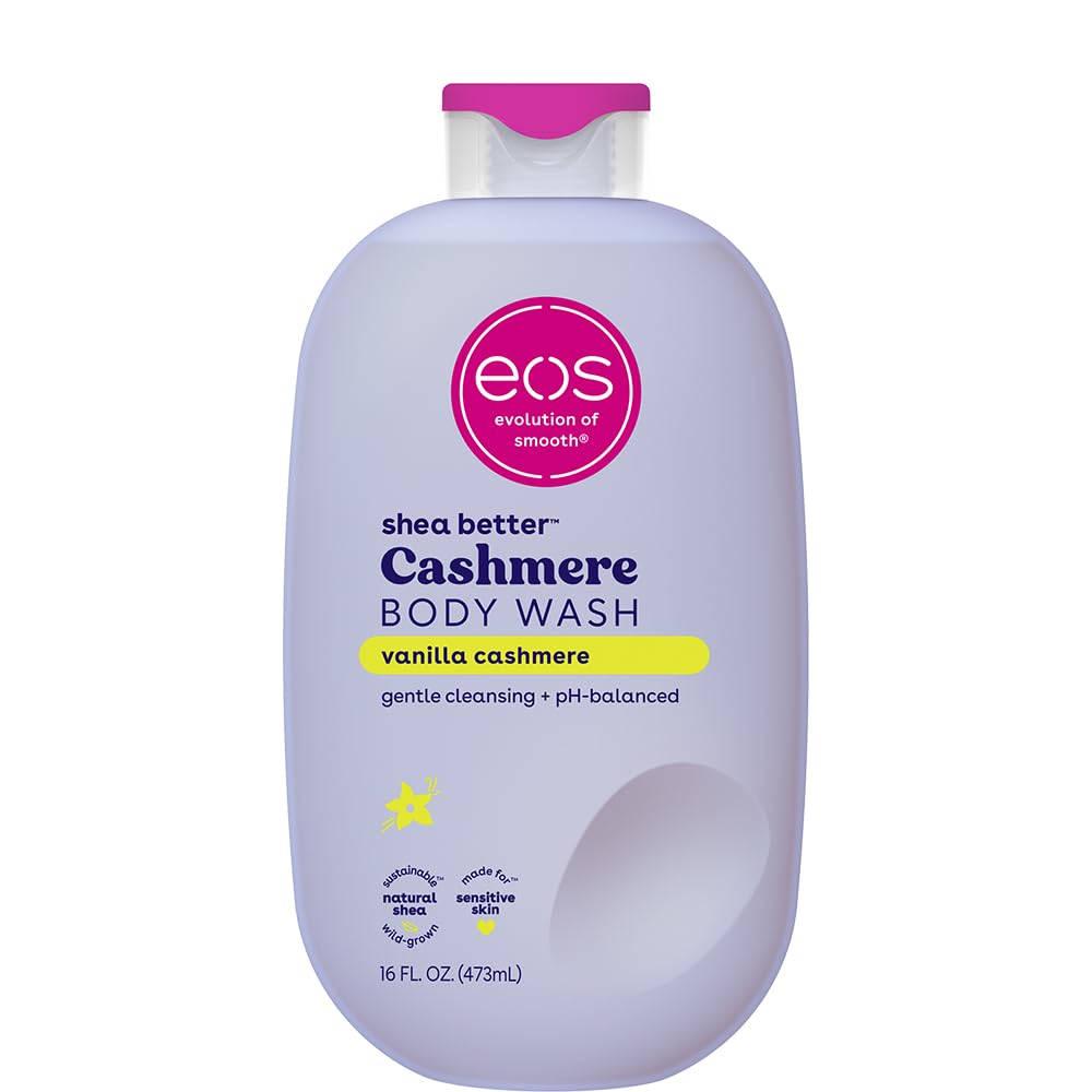 eos front packaging showing vanilla cashmere bottle and volume benefit