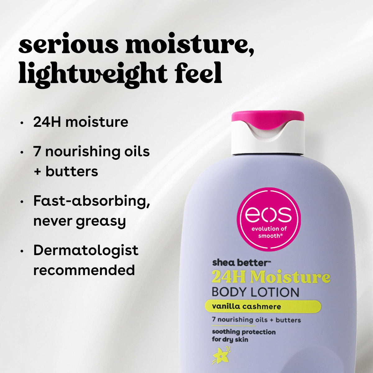 eos ingredient label view highlighting natural shea butter and oils