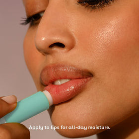 eos Vanilla Mint texture swipe showing creamy sheen and smooth glide