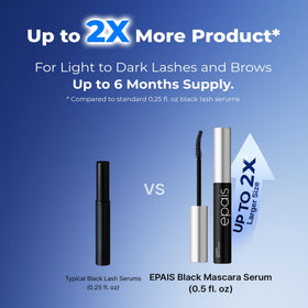 EPAIS before and after lashes showing darker, fuller-looking lashes
