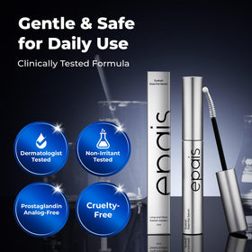 EPAIS dual-brush applicator close-up for precise lash and brow application