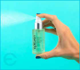epicuren discovery mist on bathroom counter suggesting daily hydration routine